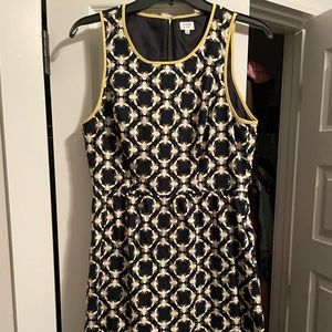 Crown and Ivy navy dress with bumblebee pattern